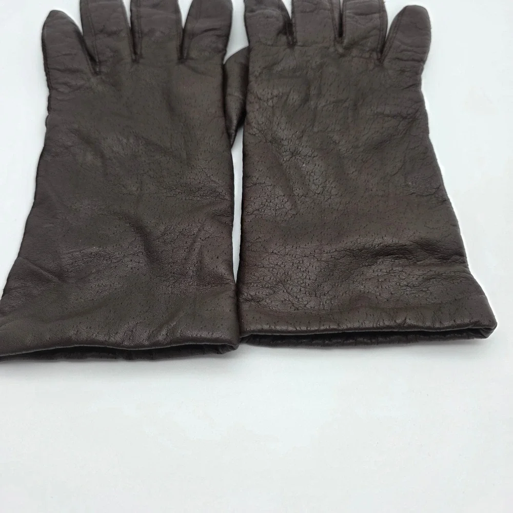 Fownes Vintage Leather Driving Gloves Women 7.5 Brown Lined Old Money‎ Classic